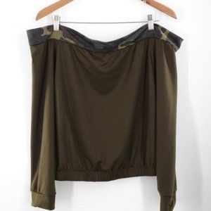 Curvy Girl 2X Off Shoulder 3/4 Sleeve Casual Top